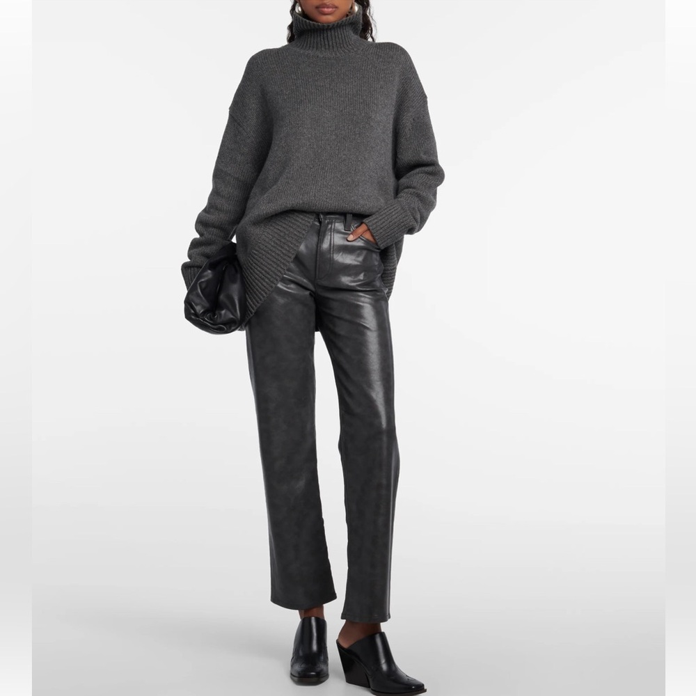 AGOLDE grey leather pants, size 28, new with tags